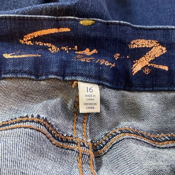 Seven7 Tummyless High Rise Slem Boot Dark Blue Denim Jeans Size Plus 16 - Picture 10 of 16